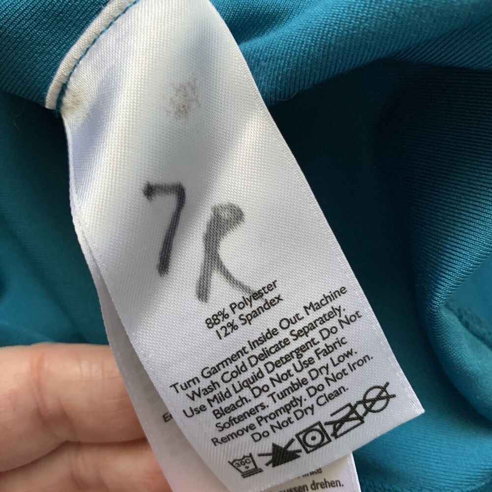 Eddie Bauer Teal Blue Capri Compression Athletic Pants Womens Medium - Picture 9 of 12